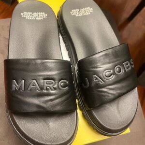 Marc Jacobs Black Leather Slides